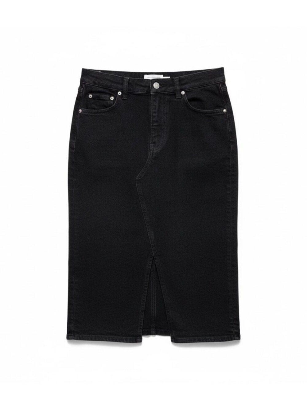 & Other Stories Black Denim Midi Pencil Skirt Women’s 6 US High Waisted